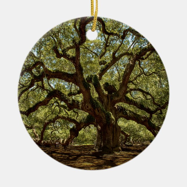 Majestic Angel Oak Ceramic Tree Decoration (Front)