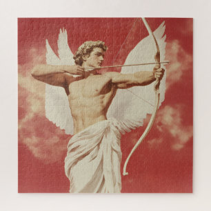 Majestic Angelic Archer - A Symbol of Love and Pas Jigsaw Puzzle