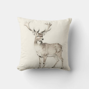 Majestic Antlered Deer Sketch Cushion