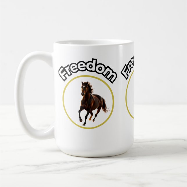 **Majestic Arabian Horse in the Golden Desert** Coffee Mug (Left)