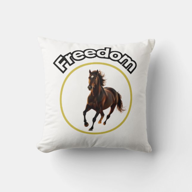 **Majestic Arabian Horse in the Golden Desert** Cushion (Front)