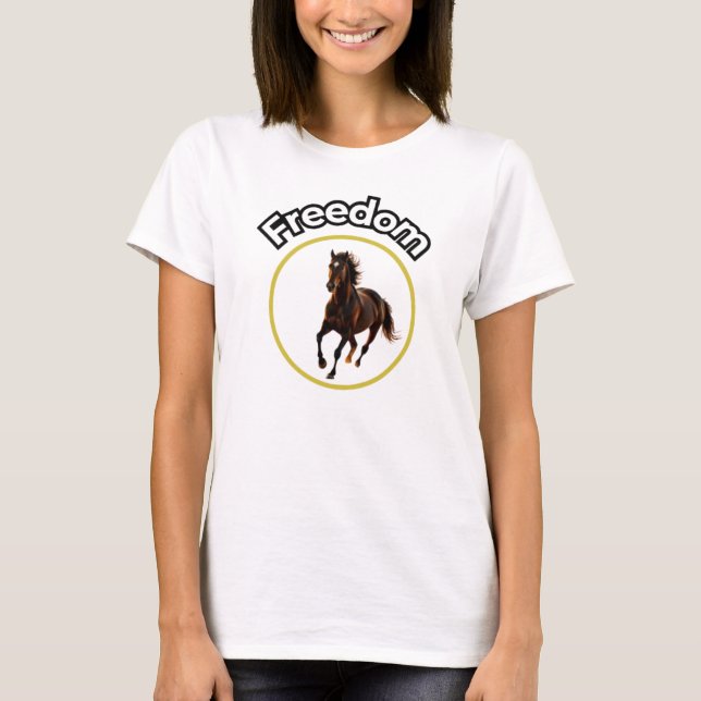 **Majestic Arabian Horse in the Golden Desert** T-Shirt (Front)