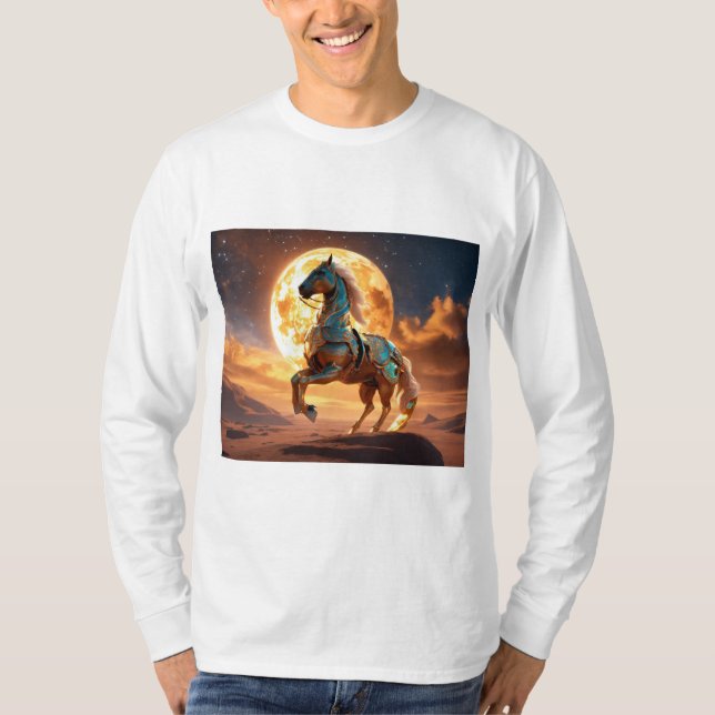 Majestic Arabian Horse T-Shirt: Desert Run T-Shirt (Front)