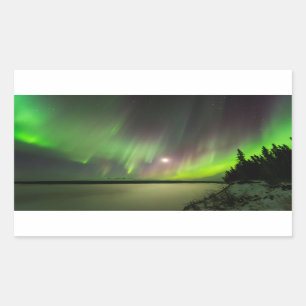 Majestic Aurora Rectangular Sticker