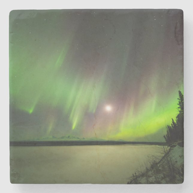 Majestic Aurora Stone Coaster (Front)