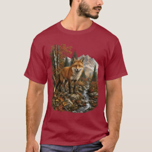 Majestic Autumn Fox by Mountain Stream T-Shirt