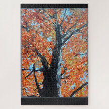 Majestic Autumn Tree Mosaic Design