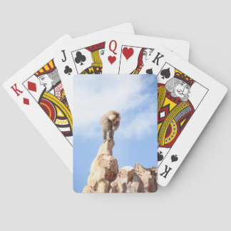 Majestic Baboon on Mountain Peak Playing Cards