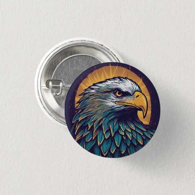 Majestic Bald Eagle 3 Cm Round Badge (Front & Back)