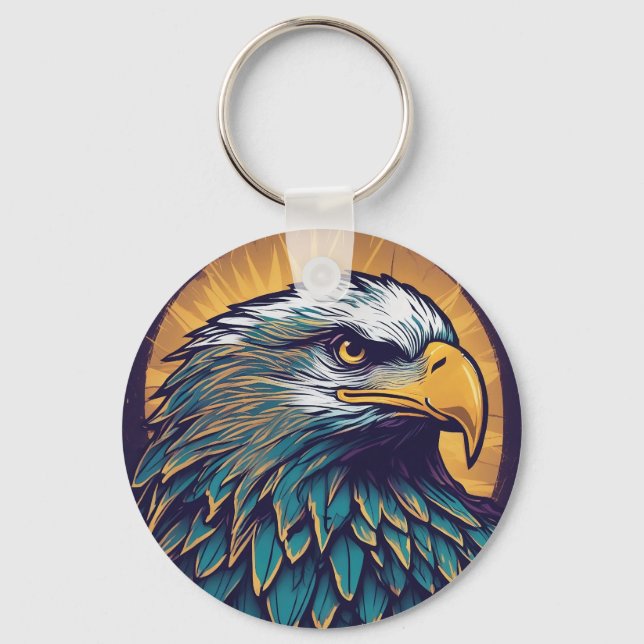 Majestic Bald Eagle Key Ring (Front)