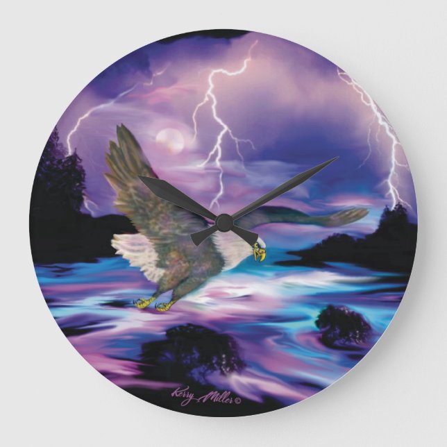 Majestic Bald Eagle Large Clock (Front)