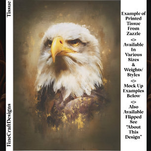 Majestic Bald Eagle, Oil Style Art EF5L Decoupage Tissue Paper