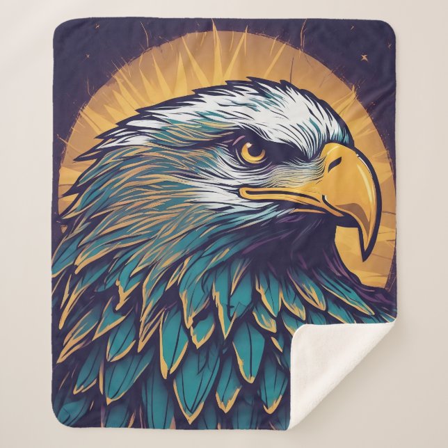 Majestic Bald Eagle Sherpa Blanket (Front)