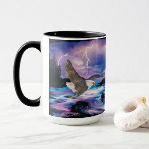 Majestic Bald Eagle Soaring In The Moonlight Mug