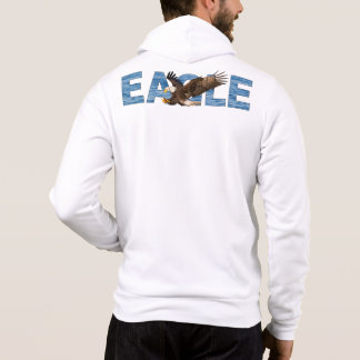 Majestic Bald Eagle Water Text Typography Hoodie