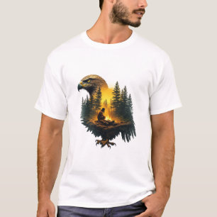 🦅 Majestic Bald Eagle Wilderness Sunset Scene T-Shirt
