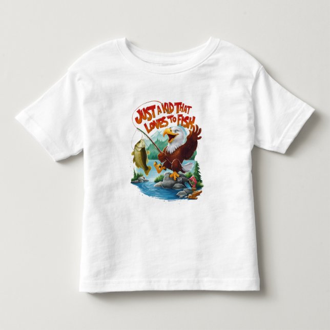Majestic Bald Eagle With Fresh Fish on Rocky Perch Toddler T-Shirt (Front)