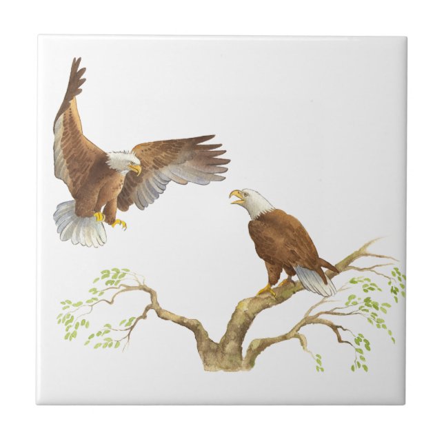 Majestic Bald Eagles Tile (Front)