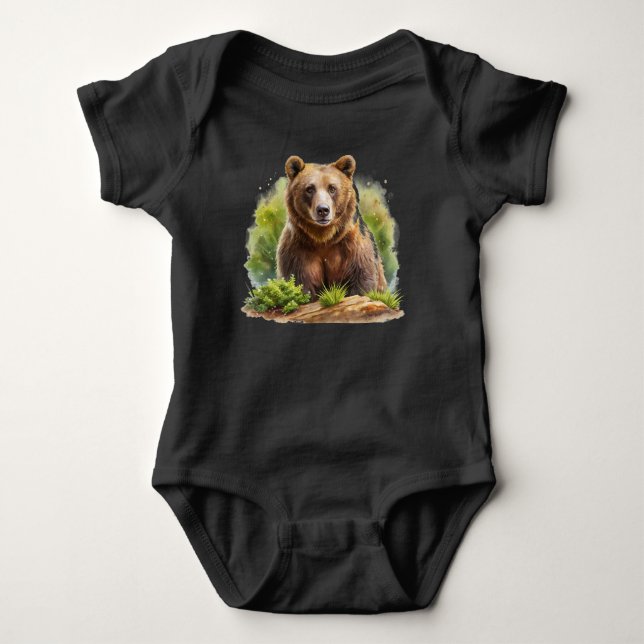 Majestic Bear Bodysuit. Baby Bodysuit (Front)