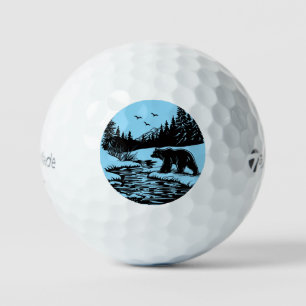 Majestic Bear by the Pond Golf Balls
