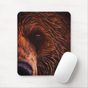 Majestic Bear Portrait Art – Close-Up Wild Animal Mouse Pad
