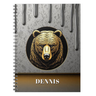 Majestic Bear With Personalised Name 🐻 Notebook