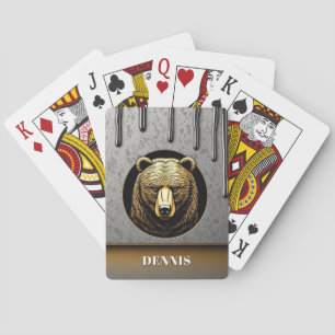 Majestic Bear With Personalised Name 🐻 Playing Cards