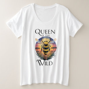 Majestic Bee: Queen of the Wild Plus Size T-Shirt