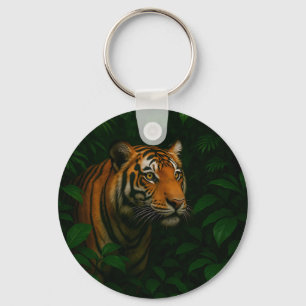 Majestic Bengal Tiger Jungle Portrait Wildlife Key Ring