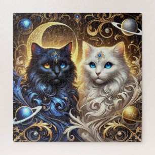 Majestic Black and White Cats  Jigsaw Puzzle