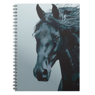 Majestic Black Horse Portrait Notebook