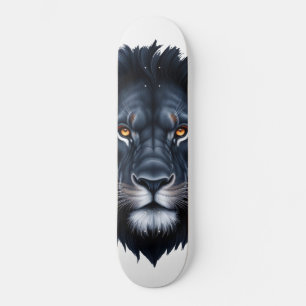 Majestic Black Lion Face Skateboard
