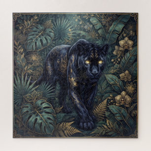 Majestic Black Panther Prowling Through a Jungle Jigsaw Puzzle