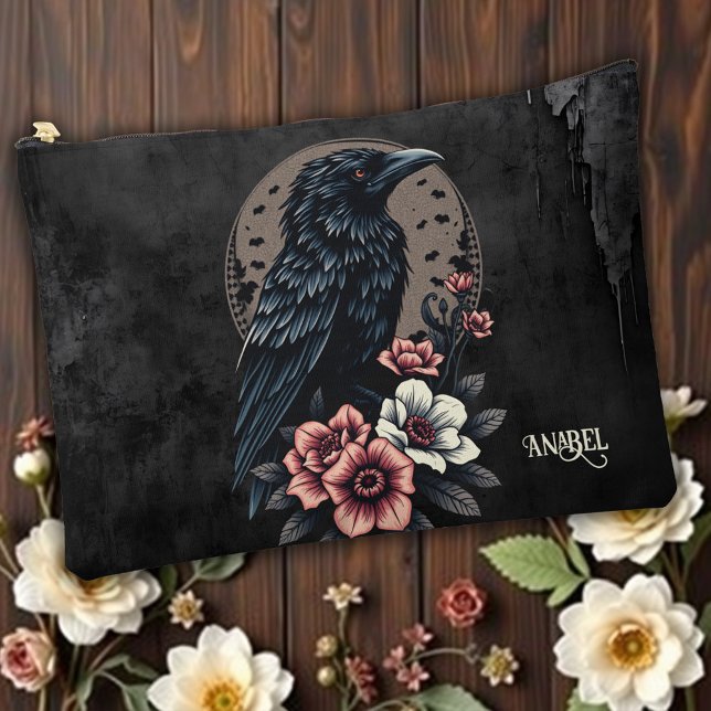 Majestic black raven  accessory pouch (Creator Uploaded)