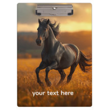 Majestic Black Stallion Autumn Landscape Jigsaw Pu