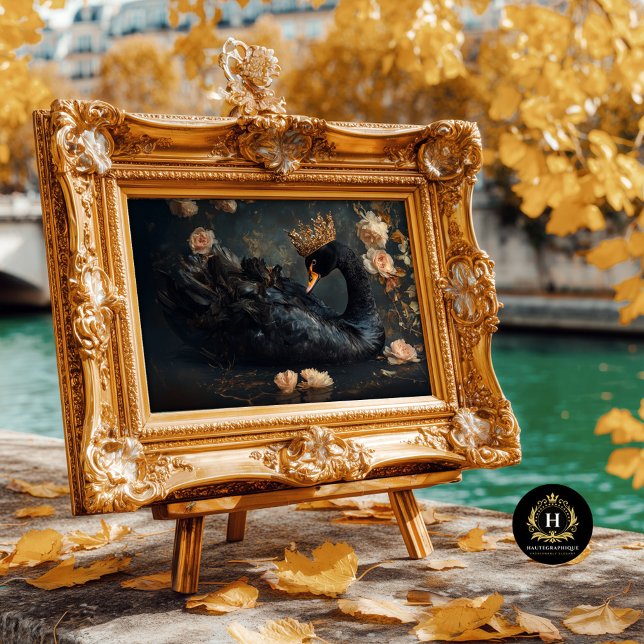Majestic Black Swan with Golden Crown Decoupage Tissue Paper (Creator Uploaded)