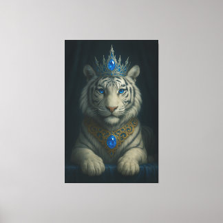 Majestic Blue Crown Royal Tiger – Luxury Fine Art  Canvas Print