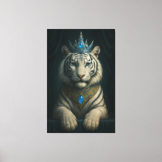 Majestic Blue Crown Royal Tiger – Luxury Fine Art  Canvas Print