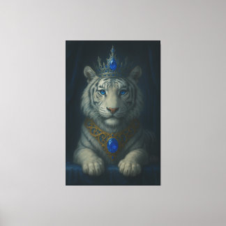 Majestic Blue Crown Royal Tiger – Luxury Fine Art  Canvas Print