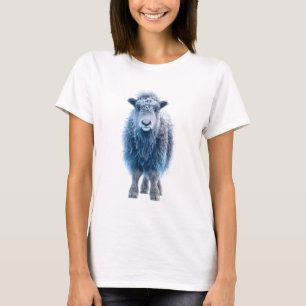 Majestic Blue Ethereal Highland Cow Calf Women T-Shirt