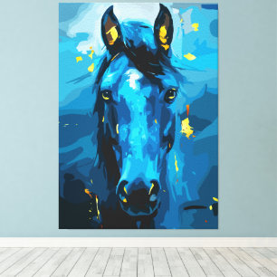 Majestic Blue Horse Art – Strength and Elegance Canvas Print