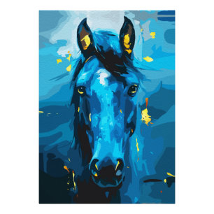 Majestic Blue Horse Art – Strength and Elegance Photo Print