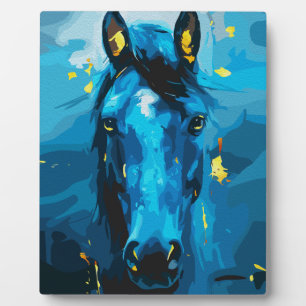 Majestic Blue Horse Art – Strength and Elegance Plaque