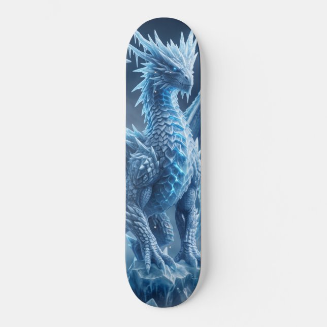 Majestic Blue Ice Dragon  Skateboard (Front)