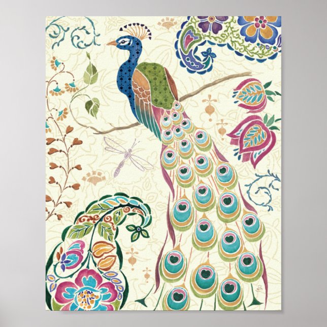 Majestic Blue Peacock Poster (Front)