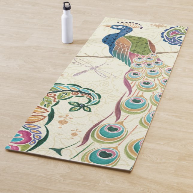 Majestic Blue Peacock Yoga Mat (In Situ)