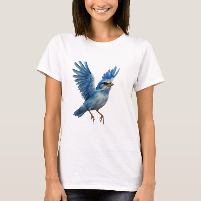 Majestic Bluebird in Flight T-Shirt (Front)