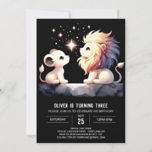 Majestic Boho Lion Birthday Invitation