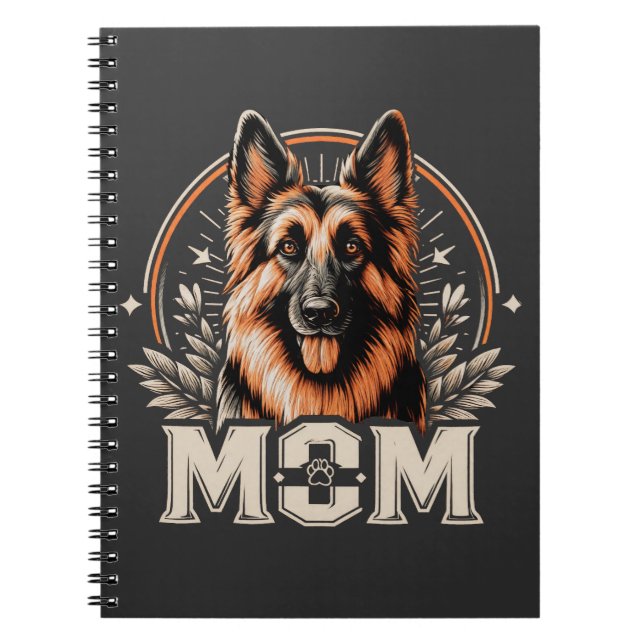 Majestic Bond: Gee Vaucher German Shepherd Dog Mum Notebook (Front)