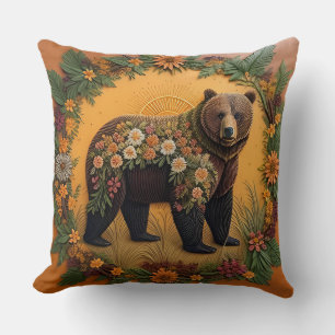 Majestic Brown Bear Cushion